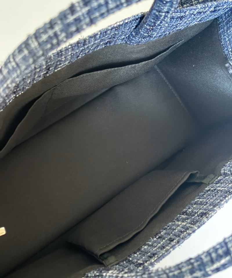 Fleur tote （Library）Tweed navy | elu