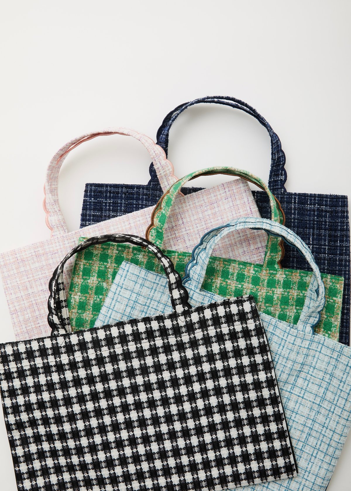 Fleur tote（lesson）Tweed Ice blue | elu