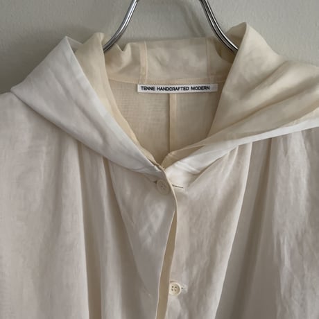 TENNE HANDCRAFTED MODERN　ORGANZA HOOD COAT　BEIGE× WHITE