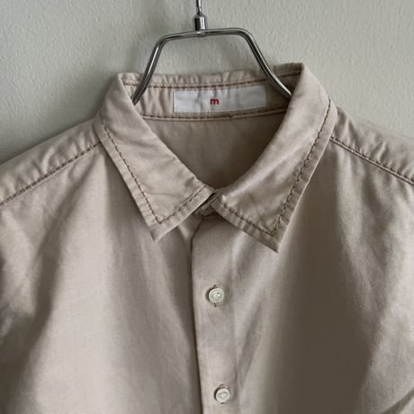 homspun コットン　ステッチシャツ　ベージュ