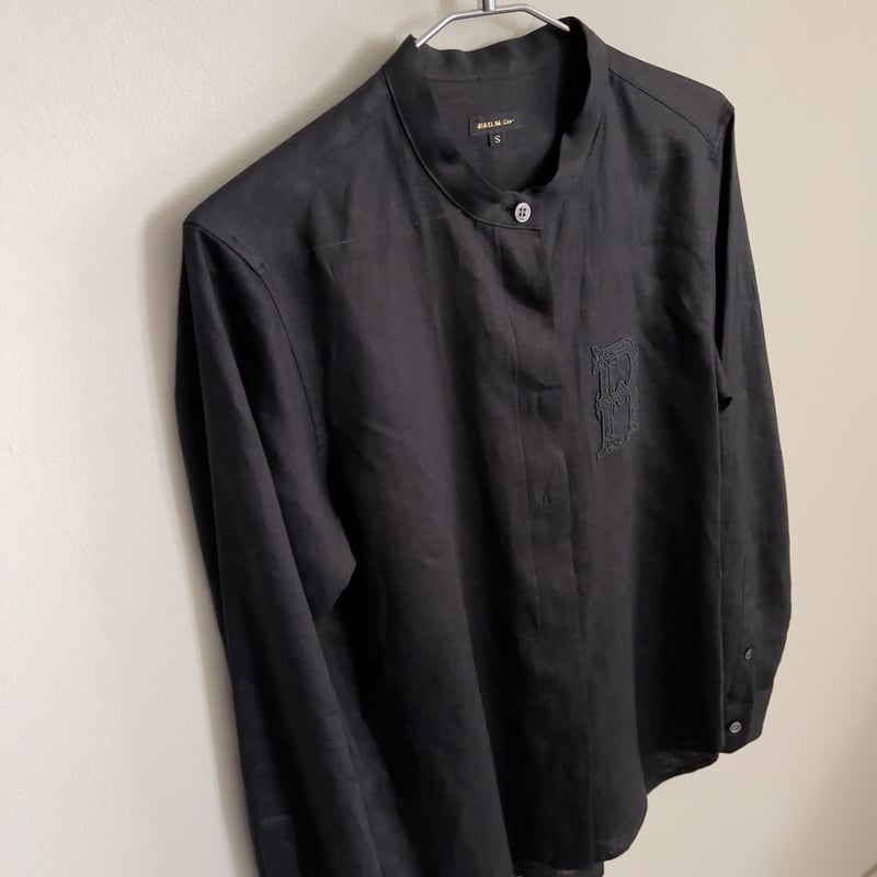 R&D オールドマンズテーラーリネン刺繍スタンドカラーシャツ R&D オールドマンズテーラーリネン刺繍スタンドカラーシャツ