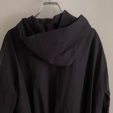TENNE HANDCRAFTED MODERN　ORGANZA HOOD COAT   BLACK ×BLACK