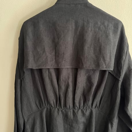 R＆D オールドマンズテーラー　DENSELY LINEN CAPE DRESS ブラック