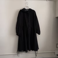 TENNE HANDCRAFTED MODERN　ORGANZA HOOD COAT   BLACK ×BLACK