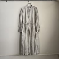 R＆D オールドマンズテーラー　ガーメントダイ　スタンドカラーシャツワンピース　グレー
