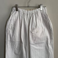 ゴーシュ　スレンヘリンボン　ワイドパンツ　ホワイト