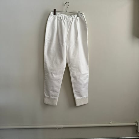 Vrai カツラギコットンパンツ手編みリブパンツ　ホワイト