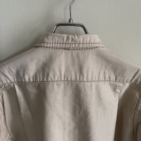 homspun コットン　ステッチシャツ　ベージュ