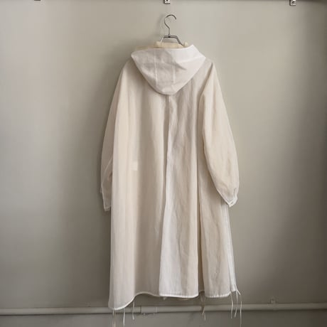 TENNE HANDCRAFTED MODERN　ORGANZA HOOD COAT　BEIGE× WHITE