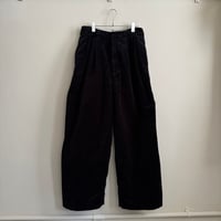 R＆D オールドマンズテーラーリネン刺繍スタンドカラーシャツブラック