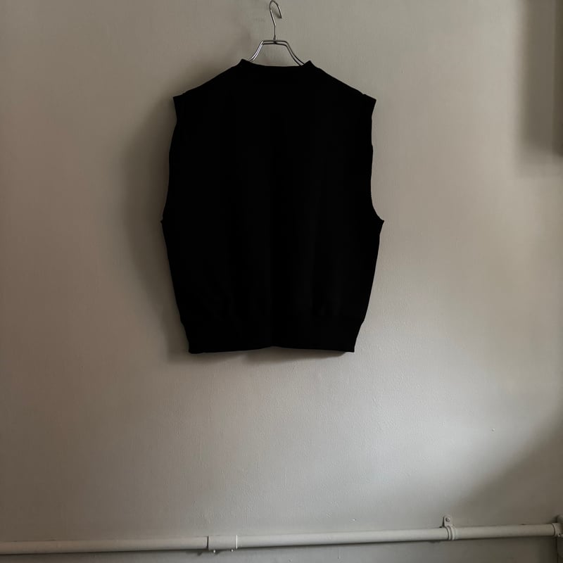 Homspun コンパクト裏毛ベスト ブラック homspun コンパクト裏毛