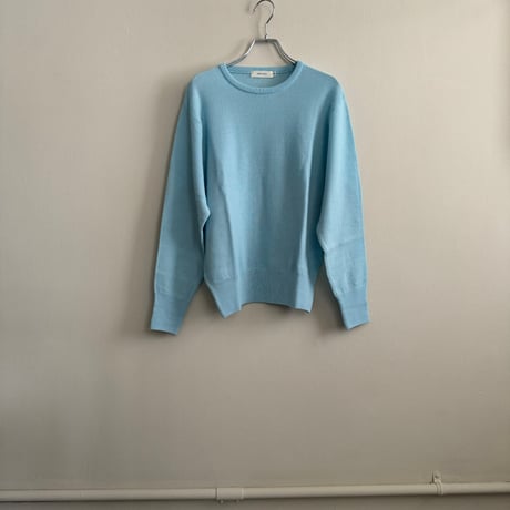 chiclin　ウオッシャブルエルボーパッチニット　　ペパーミントブルー