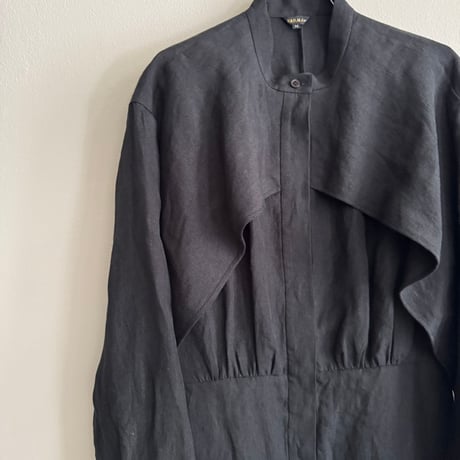 R＆D オールドマンズテーラー　DENSELY LINEN CAPE DRESS ブラック