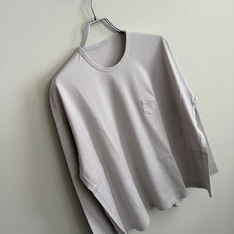 ゴーシュ 80/2コンパクト天竺　長袖Tシャツ　グレーベージュ