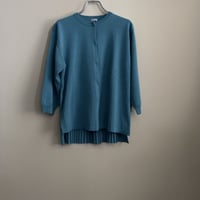 homspun コットン七分袖プリーツCD　ブルー