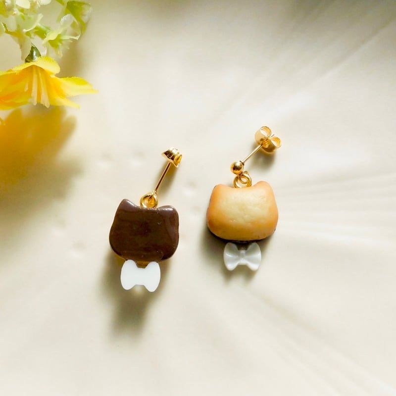 イヤリング  ピアス  チョコ猫ちゃん チョコちょぼクッキーピアス/イヤリング | Sweet Cats