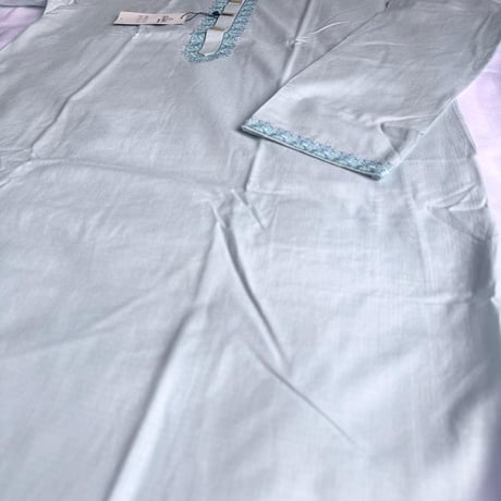 Men's Punjabi Dress, Bangladeshi Traditional Clothing, Size XL, Sky blue