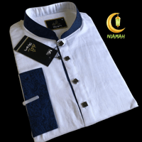 MEN'S PUNJABI White blue M size