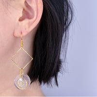 いのりの耳環・菱 大｜菱形リング大サイズのフックピアス