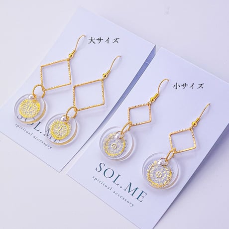 いのりの耳環・菱 小｜菱形リング小サイズのフックピアス