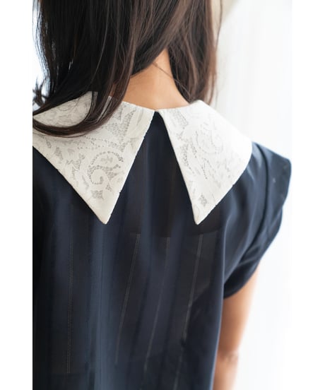 【即納】Sheer Collar Blouse