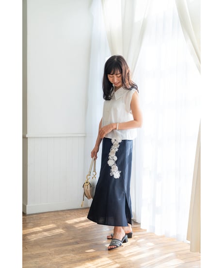 【即納】Sheer Collar Blouse