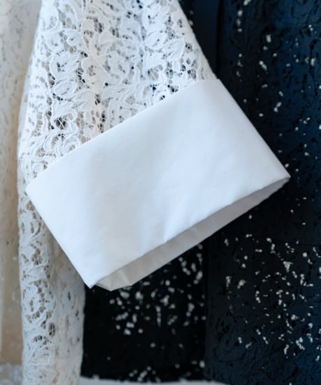 blackのみ【即納】Lace Shirt Jacket