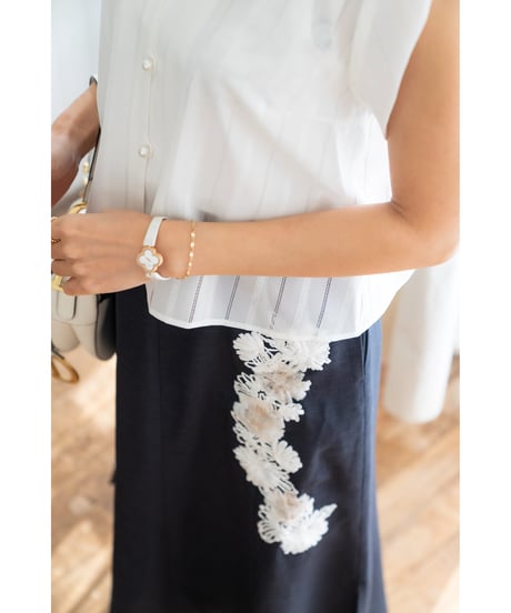 【即納】Sheer Collar Blouse