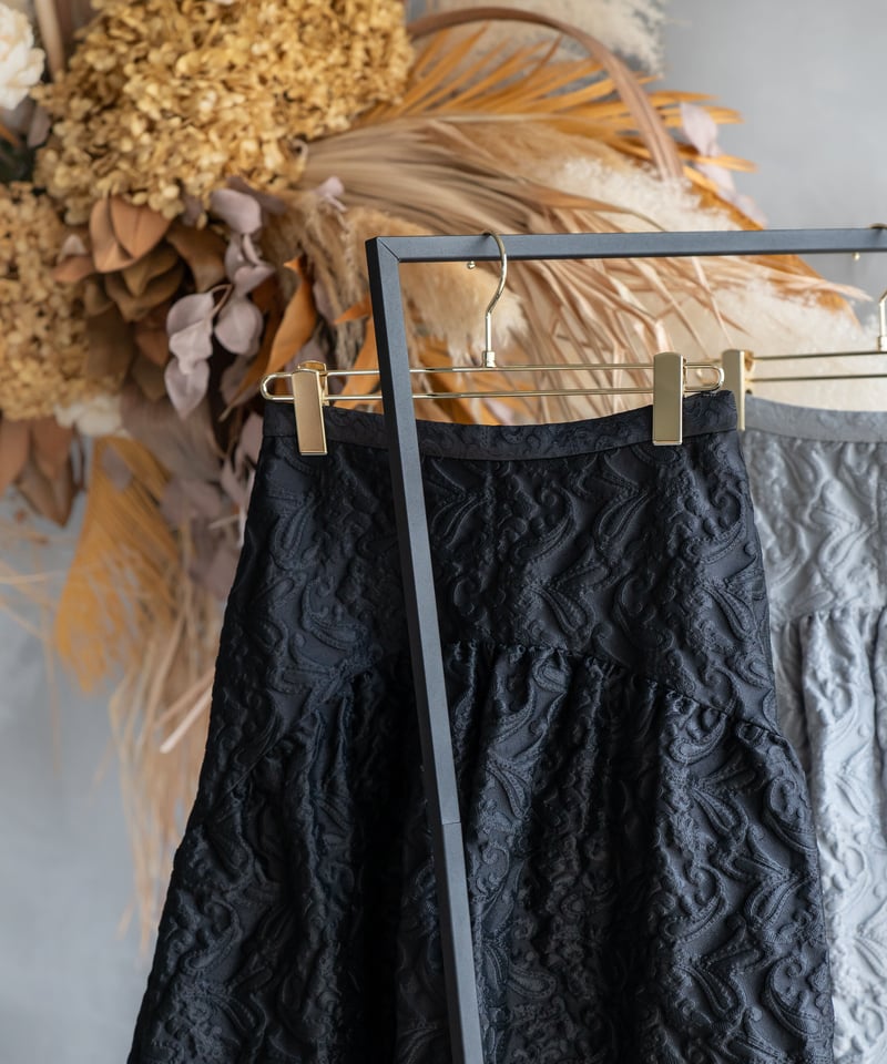 SUGAR Jacquard Skirt/gray (short) - フレアスカート