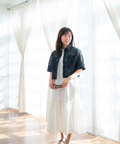 blackのみ【即納】Lace Shirt Jacket