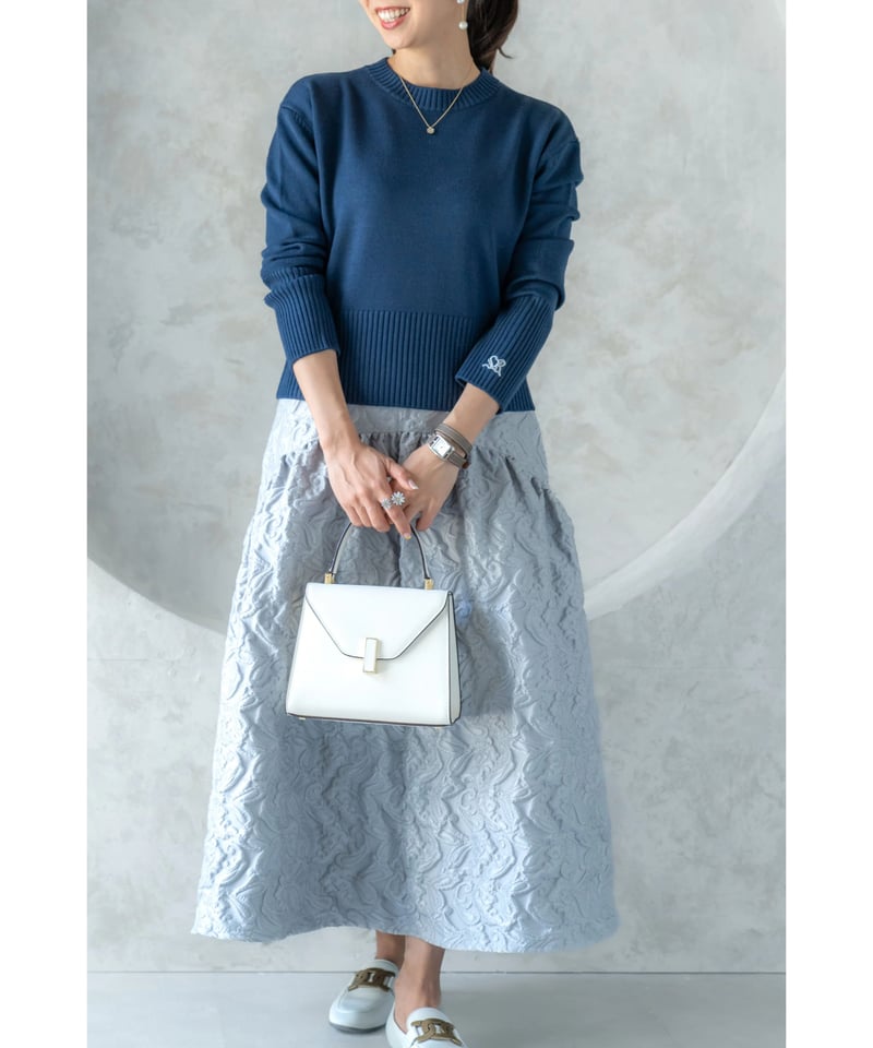 SUGAR Jacquard Skirt/gray (short) - フレアスカート