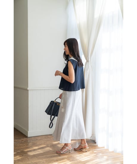 【即納】Sheer Collar Blouse