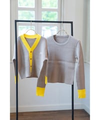 【即納】Double color knit Beige