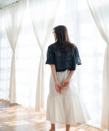 blackのみ【即納】Lace Shirt Jacket