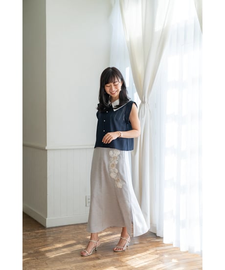 【即納】Sheer Collar Blouse