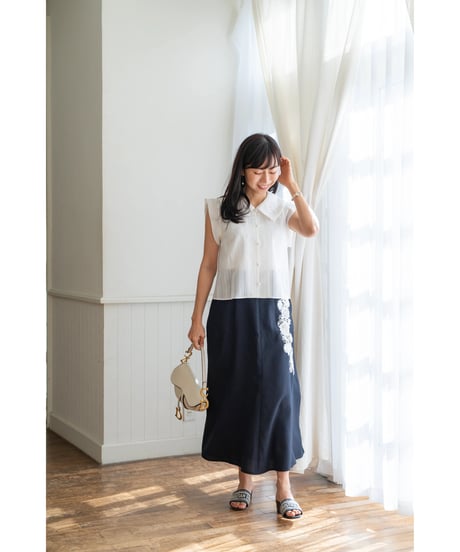 【即納】Sheer Collar Blouse