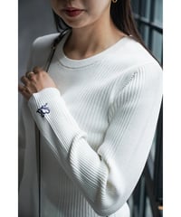 【即納】Basic knit White