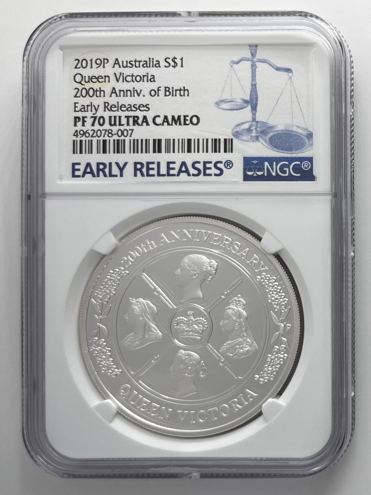 イギリス 2019 国章 銀貨 ヴィクトリア女王生誕200周年銀貨 2019 PF70 | anticoinco