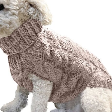 【冬】犬服 ペット かわいい モコモコ セーター 【ベージュ】