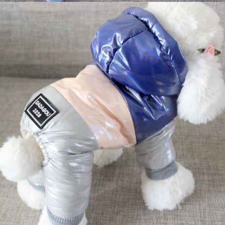 【冬】犬服 ペット かわいい ワンポイント ダウン ジャケット