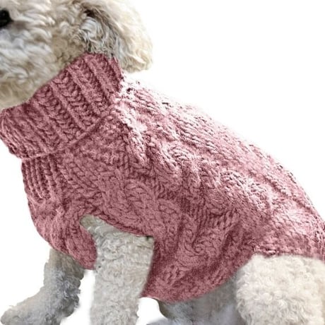【冬】犬服 ペット かわいい モコモコ セーター 【ピンク】