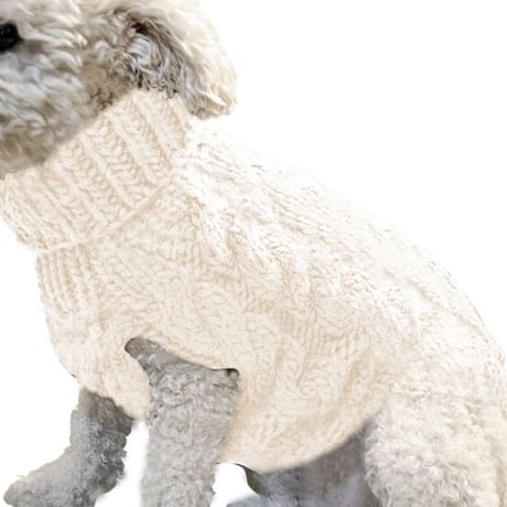【冬】犬服 ペット かわいい モコモコ セーター 【ホワイト】