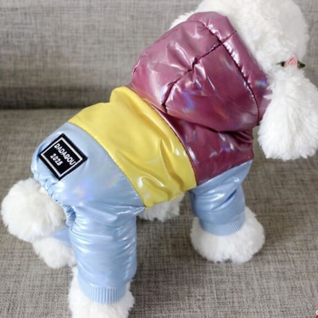 【冬】犬服 ペット かわいい ワンポイント ダウン ジャケット