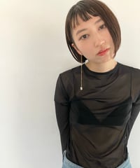 淡水パールチェーンピアス
