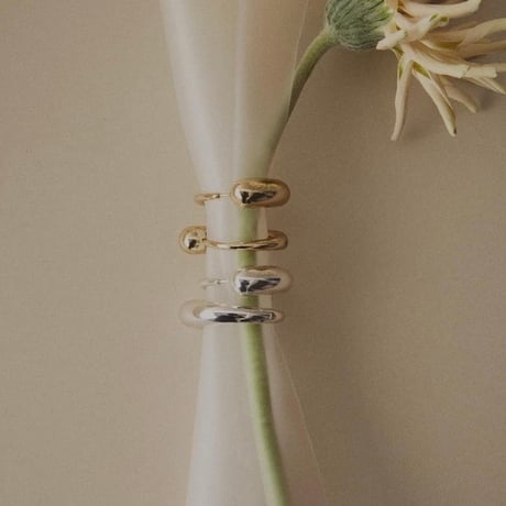 【Nothing And Others】Teardrop-Shaped Hoop Pierce /ティアドロップシェイプトフープピアス