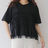 存在感のある♪大人可愛い ギャザーフリル デザインTシャツ