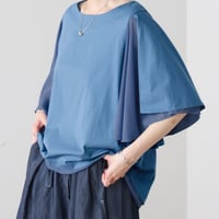 Wシルケットシフォンドッキングプルオーバー
