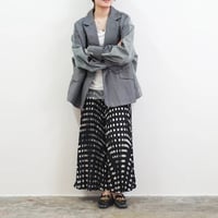 【SEVEN DAYS】スカートライクプリーツパンツ　ドット柄