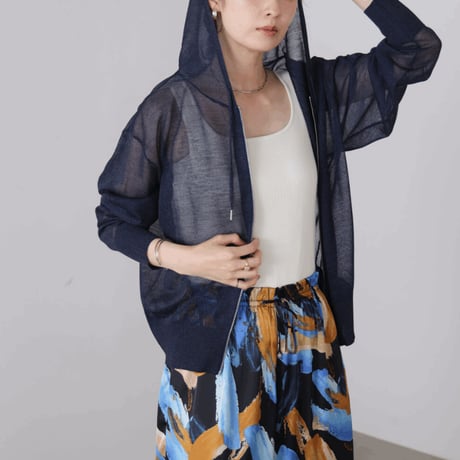 【オンライン限定】シアーラメフードニット