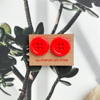 鮮やかなネオンカラーのボタンピアス（蛍光ピンク）/Button Earrings Neon Pink